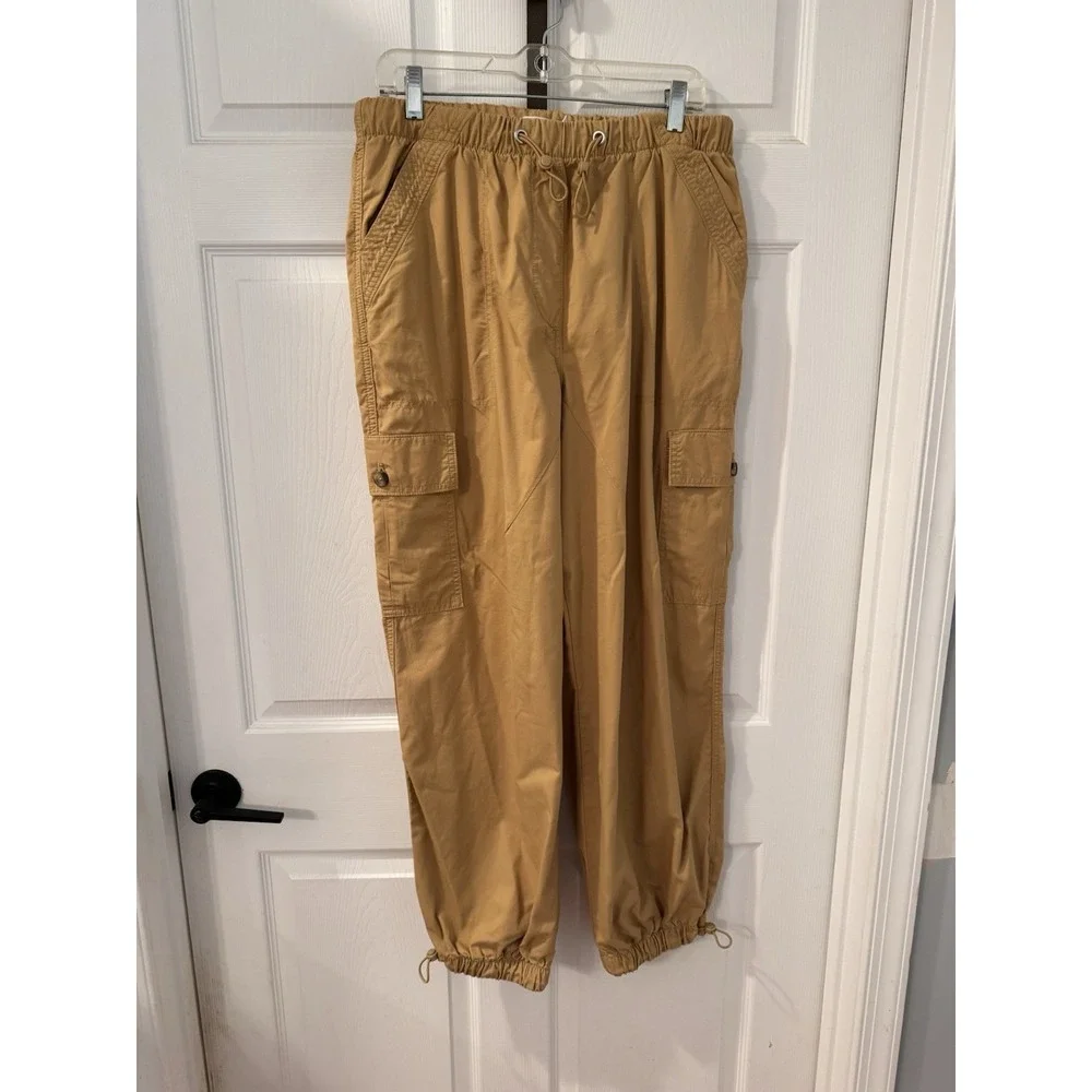 Anthropology Avec‎ Les Filles Cargo Jogger Pants Size L Mustard Golden Yellow